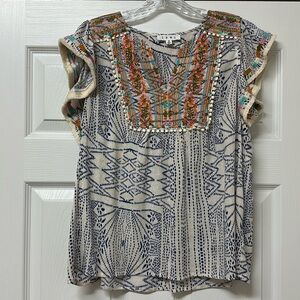 THML Embroidered Rayon Blouse - Like new